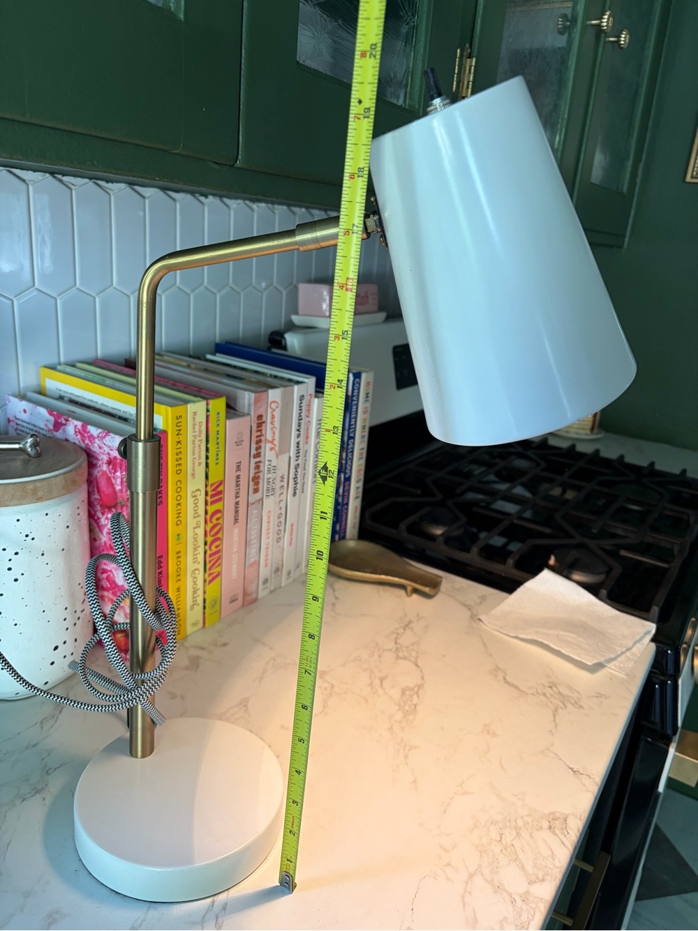 Modern Brass and White Adjustable Desk Lamp - Picture 4 of 4